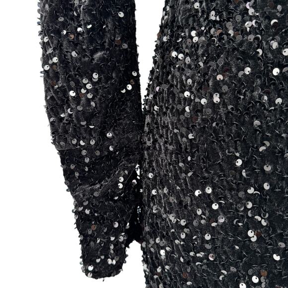 Fashion Nova One and Only Sequin Velvet Gown in Black Size Large NWOT - Picture 13 of 16